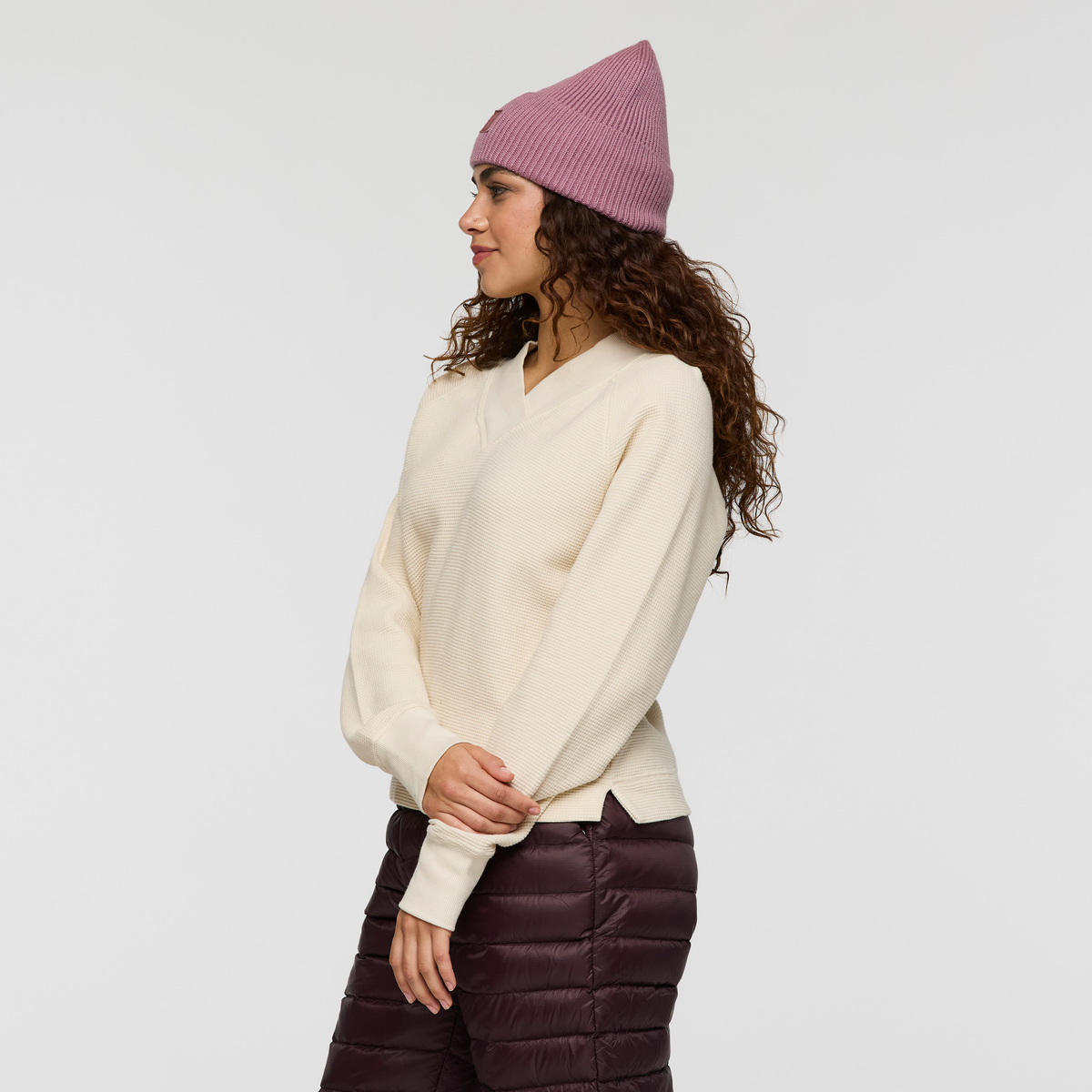 Atajo Long-Sleeve Waffle V-Neck - Women's - Image 10